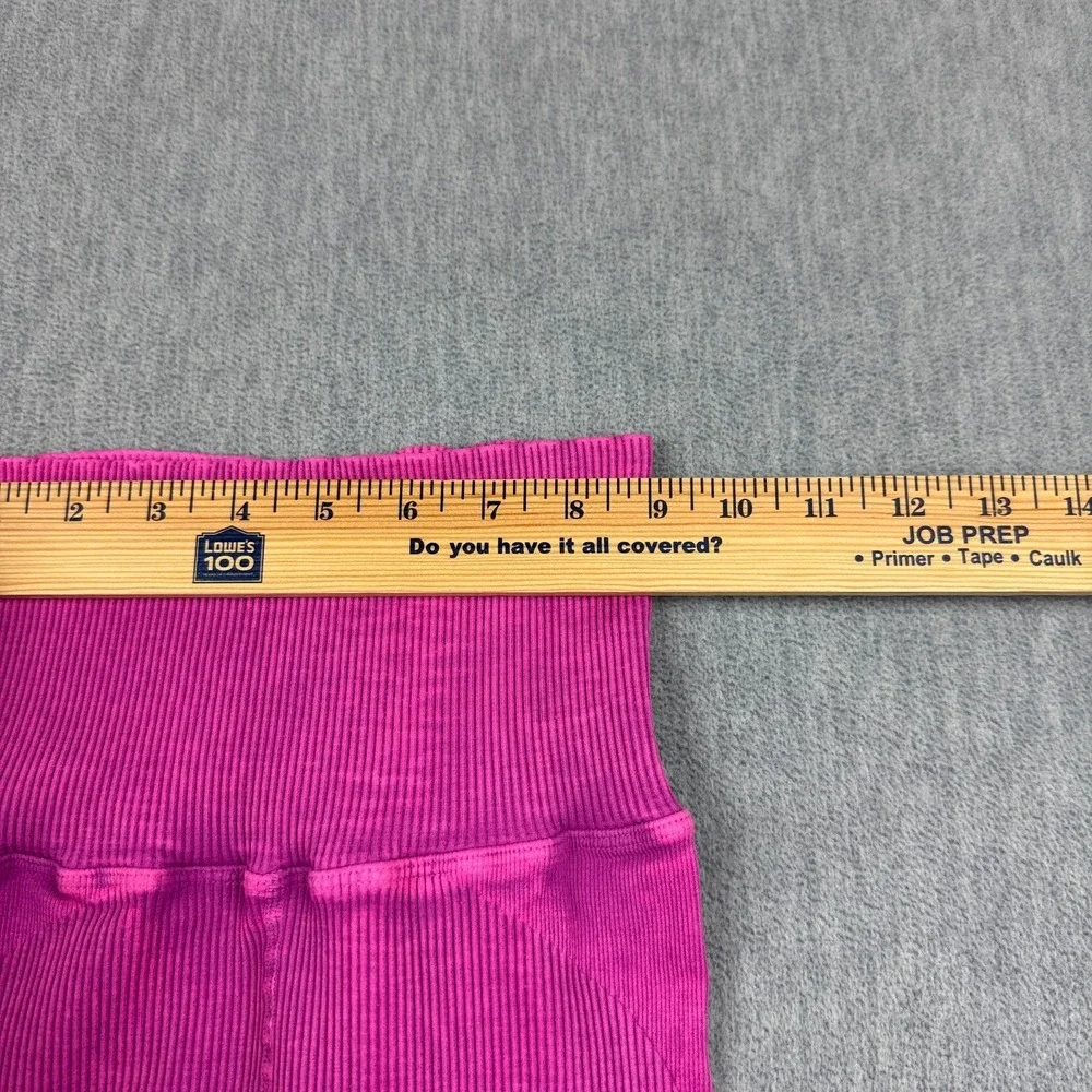 Free People FP Movement Leggings Womens XS Pink Ribbed Seamless High Rise Gym‎